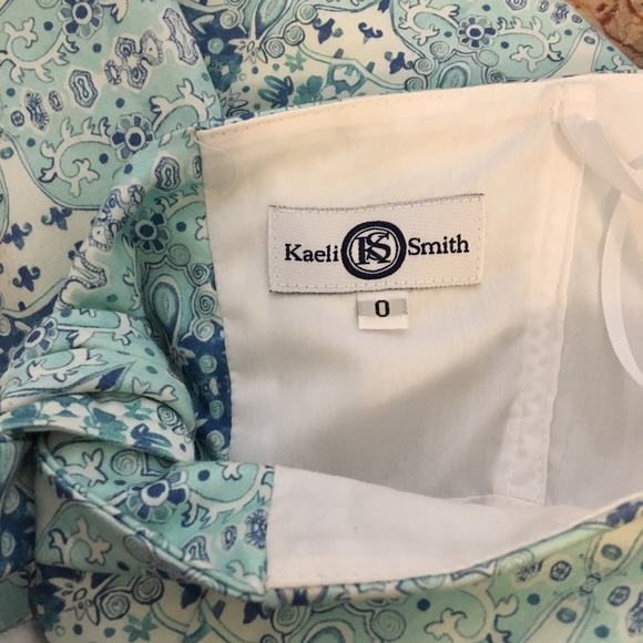 Kaeli Smith Strapless Blue and White Dress- Sz 0 - Picture 6 of 7